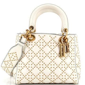 Christian Dior Supple Lady Dior Bag Cannage Studded Lambskin Medium
