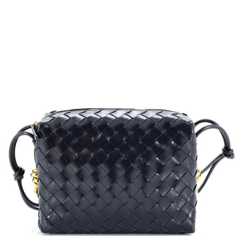 Bottega Veneta Loop Crossbody Bag Intrecciato Leather with Metal Knot Detail Small