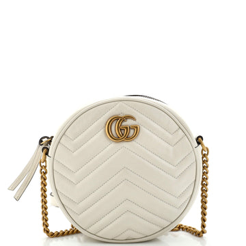 Gucci GG Marmont Round Shoulder Bag Matelasse Leather Mini