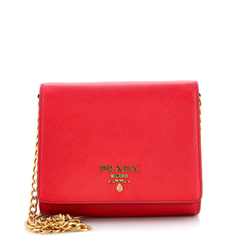 Prada Chain Wallet Crossbody Saffiano Leather
