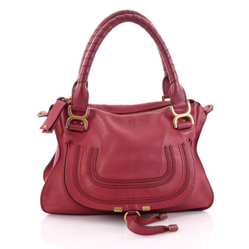 Chloe Marcie Satchel Leather Medium Red 2434502
