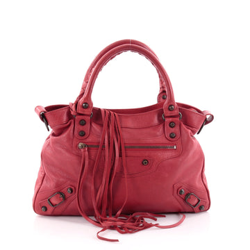 Balenciaga Town Classic Studs Handbag Leather Red 2434702