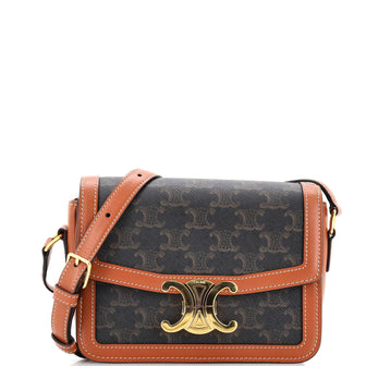 Celine Triomphe Shoulder Bag Triomphe Coated Canvas Teen