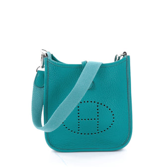 Hermes Evelyne Crossbody Gen III Clemence TPM Blue 2435702