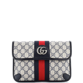 Gucci Ophidia Flap Belt Bag GG Coated Canvas
