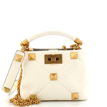 Valentino Garavani Roman Stud Top Handle Bag Quilted Leather Mini