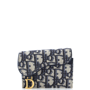 Christian Dior Saddle Card Case Oblique Canvas