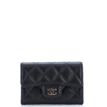 Chanel Classic Flap Card Case Quilted Caviar