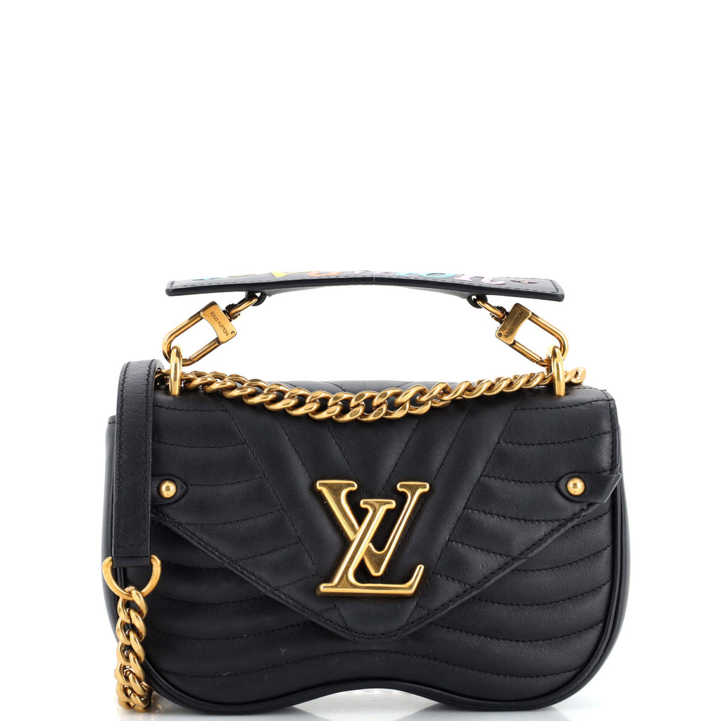 Louis Vuitton New Wave Chain Bag Quilted Leather PM Black 2436261