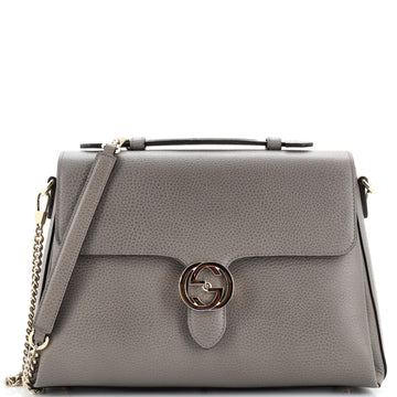 Gucci Interlocking Top Handle Bag (Outlet) Leather Medium