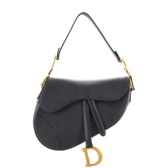 Christian Dior Saddle Handbag Leather Medium
