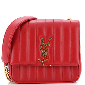 Saint Laurent Vicky Crossbody Bag Vertical Quilted Leather Medium