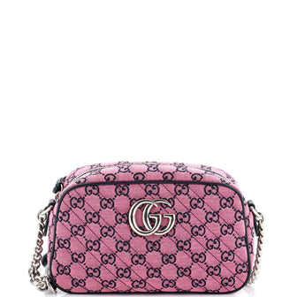 Gucci GG Marmont Shoulder Bag Diagonal Quilted GG Canvas Small