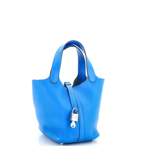 Hermes Picotin Lock Bag Clemence PM Blue 23614212