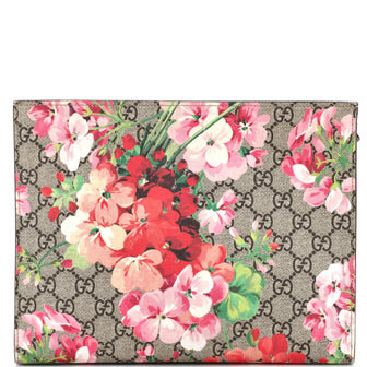 Gucci Toiletry Pouch Blooms Print GG Coated Canvas Large