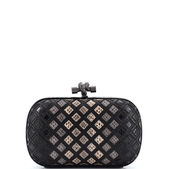 Bottega Veneta Box Knot Clutch Quilted Elaphe Small