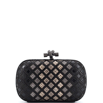 Bottega Veneta Box Knot Clutch Quilted Elaphe Small