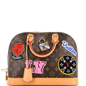 Louis Vuitton Alma Handbag Limited Edition Patches Monogram Canvas PM