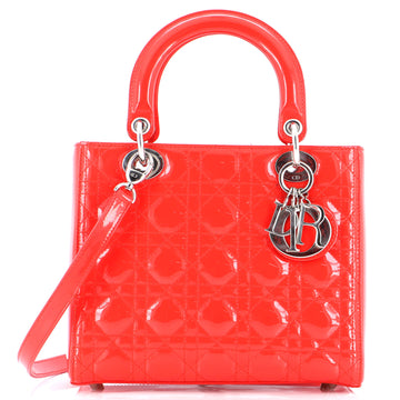 Christian Dior Lady Dior Bag Cannage Quilt Patent Medium