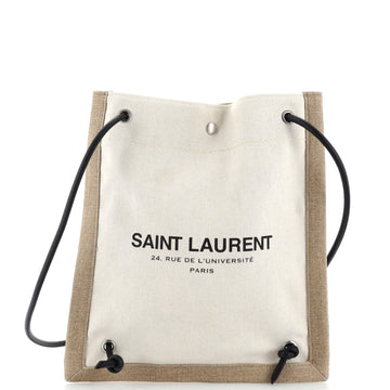 Saint Laurent Universite Flat Crossbody Bag Canvas
