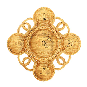 Chanel CC Cross Badge Brooch Metal