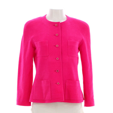 Chanel Women's Vintage Collarless Four Pocket Jacket Tweed