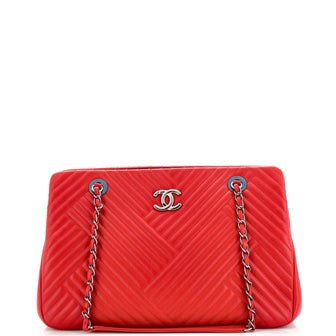 Chanel CC Crossing Tote Chevron Lambskin Large