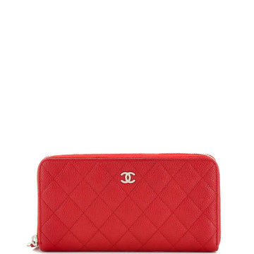 Chanel Zip Around Wallet Quilted Caviar Long