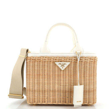 Prada Basket Bag Wicker with Canapa Small