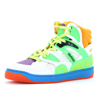 Gucci Women's Basket High-Top Sneakers Demetra with Fabric