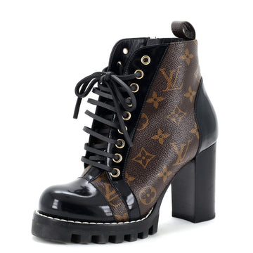 Louis Vuitton Women's Star Trail Ankle Boots Monogram Canvas with Patent