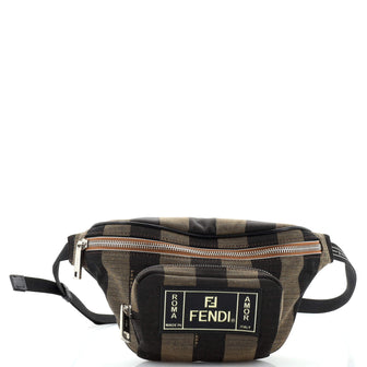 Fendi Front Pocket Waist Bag Pequin Canvas