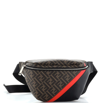 Fendi Zip Belt Bag Zucca Coated Canvas and Leather