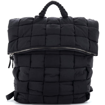 Bottega Veneta Fold-top Padded Backpack Intrecciato Nylon