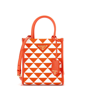 Prada Symbole Shopper Tote Jacquard Mini