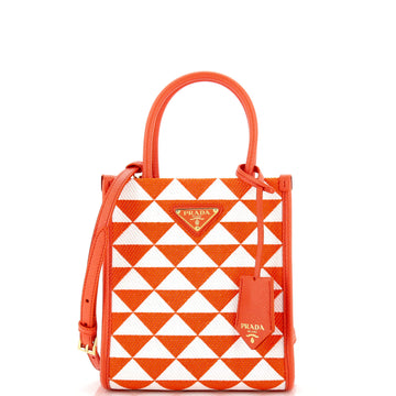 Prada Symbole Shopper Tote Jacquard Mini
