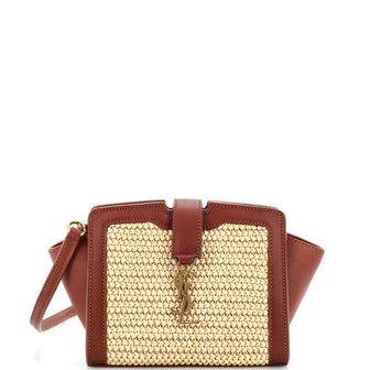 Saint Laurent Monogram Cabas Downtown Raffia and Leather Toy