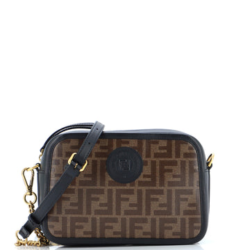 Fendi FF Logo Stamp Camera Bag Zucca Coated Canvas Small