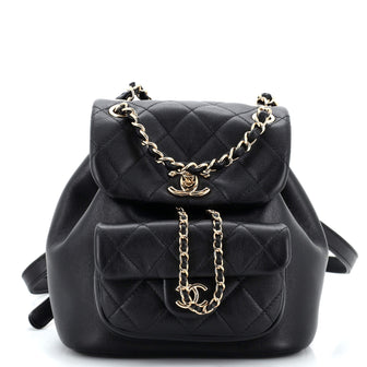 Chanel Duma Drawstring Backpack Quilted Lambskin Small