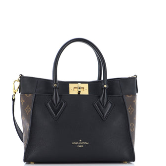 Louis Vuitton On My Side Tote Leather with Monogram Canvas PM