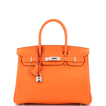 Hermes Birkin Handbag Orange Vache Trekking with Palladium Hardware 30