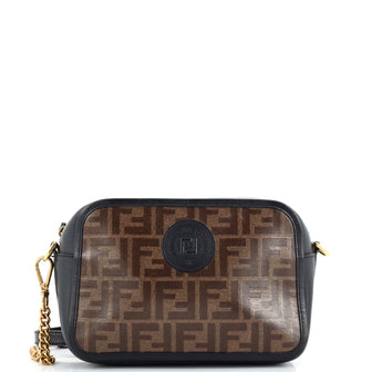 Fendi FF Logo Stamp Camera Bag Zucca Coated Canvas Small