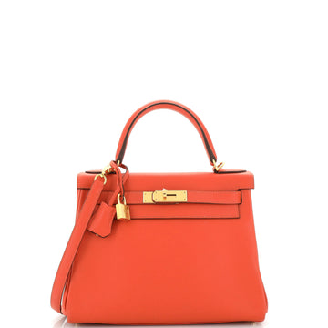 Hermes Kelly Handbag Verso Evercolor with Gold Hardware 28
