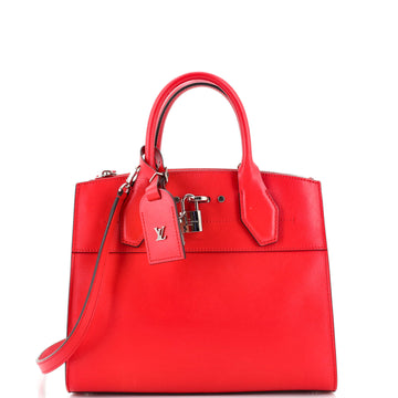 Louis Vuitton City Steamer Handbag Leather PM