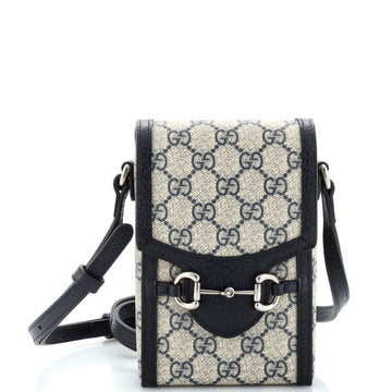 Gucci Horsebit 1955 Crossbody Bag GG Coated Canvas Mini