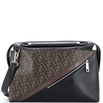 Fendi By The Way Briefcase Zucca Coated Canvas with Leather