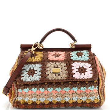 Dolce & Gabbana Miss Sicily Bag Knit Crochet Large