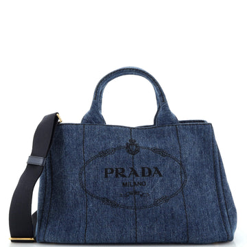 Prada Canapa Convertible Tote Denim Medium