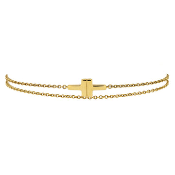Tiffany & Co. T Double Chain Bracelet 18K Yellow Gold
