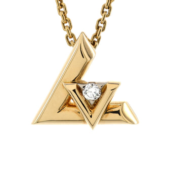 Louis Vuitton LV Volt One Pendant Necklace 18K Yellow Gold with Diamond Large
